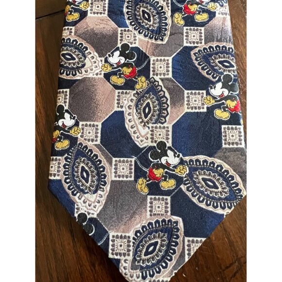 Vintage 90s Disney Micky Unlimited Mickey Mouse Print Men's Neck Tie - Picture 2 of 4